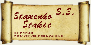 Stamenko Stakić vizit kartica